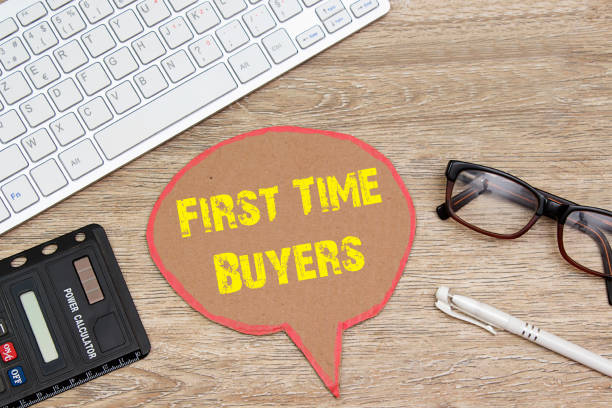 First Time Buyers Concept on speech bubble cardboard